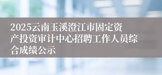 2025云南玉溪澄江市固定资产投资审计中心招聘工作人员综合成绩公示