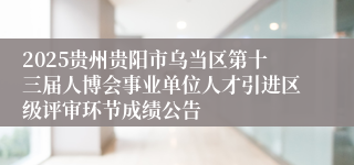 2025贵州贵阳市乌当区第十三届人博会事业单位人才引进区级评审环节成绩公告