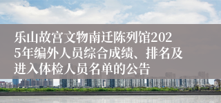 乐山故宫文物南迁陈列馆2025年编外人员综合成绩、排名及进入体检人员名单的公告