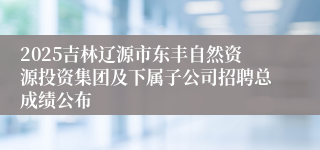 2025吉林辽源市东丰自然资源投资集团及下属子公司招聘总成绩公布