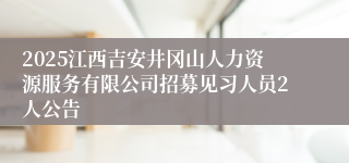 2025江西吉安井冈山人力资源服务有限公司招募见习人员2人公告