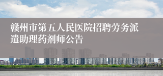 赣州市第五人民医院招聘劳务派遣助理药剂师公告