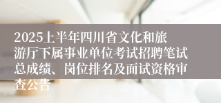 2025上半年四川省文化和旅游厅下属事业单位考试招聘笔试总成绩、岗位排名及面试资格审查公告