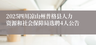 2025四川凉山州普格县人力资源和社会保障局选聘4人公告