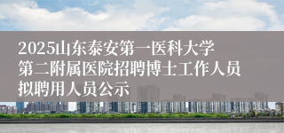 2025山东泰安第一医科大学第二附属医院招聘博士工作人员拟聘用人员公示