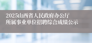 2025山西省人民政府办公厅所属事业单位招聘综合成绩公示