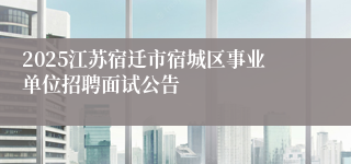 2025江苏宿迁市宿城区事业单位招聘面试公告