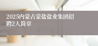 2025内蒙古蒙盐盐业集团招聘2人简章