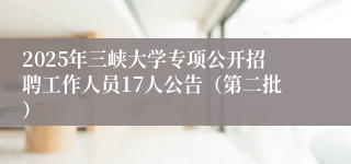 2025年三峡大学专项公开招聘工作人员17人公告（第二批）