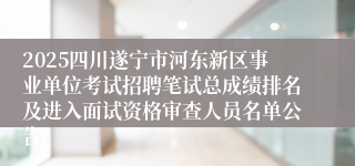 2025四川遂宁市河东新区事业单位考试招聘笔试总成绩排名及进入面试资格审查人员名单公告