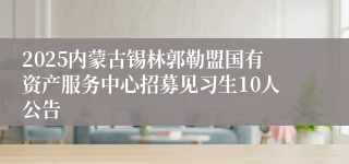 2025内蒙古锡林郭勒盟国有资产服务中心招募见习生10人公告