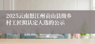 2025云南怒江州贡山县级乡村工匠拟认定人选的公示