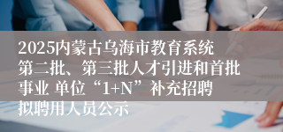 2025内蒙古乌海市教育系统第二批、第三批人才引进和首批事业 单位“1+N”补充招聘拟聘用人员公示