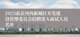 2025南京河西新城区开发建设管理委员会招聘进入面试人员名单
