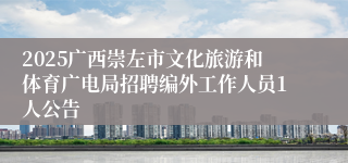 2025广西崇左市文化旅游和体育广电局招聘编外工作人员1人公告