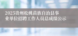2025贵州松桃苗族自治县事业单位招聘工作人员总成绩公示