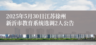 2025年5月30日江苏徐州新沂市教育系统选调2人公告