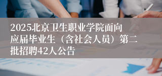 2025北京卫生职业学院面向应届毕业生（含社会人员）第二批招聘42人公告