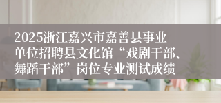 2025浙江嘉兴市嘉善县事业单位招聘县文化馆“戏剧干部、舞蹈干部”岗位专业测试成绩