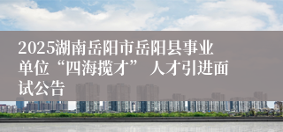 2025湖南岳阳市岳阳县事业单位“四海揽才” 人才引进面试公告