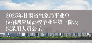 2025年甘肃省气象局事业单位招聘应届高校毕业生第三阶段拟录用人员公示