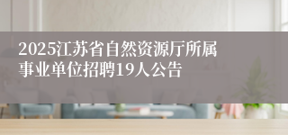 2025江苏省自然资源厅所属事业单位招聘19人公告