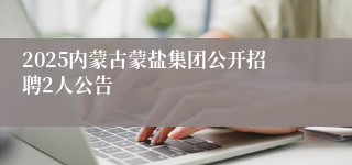 2025内蒙古蒙盐集团公开招聘2人公告