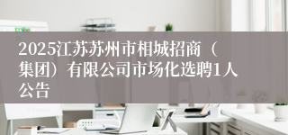 2025江苏苏州市相城招商（集团）有限公司市场化选聘1人公告