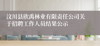 汶川县欣禹林业有限责任公司关于招聘工作人员结果公示