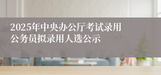 2025年中央办公厅考试录用公务员拟录用人选公示