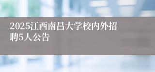 2025江西南昌大学校内外招聘5人公告