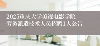 2025重庆大学美视电影学院劳务派遣技术人员招聘1人公告