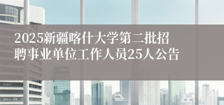 2025新疆喀什大学第二批招聘事业单位工作人员25人公告