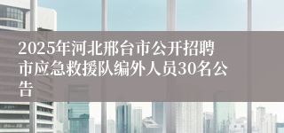 2025年河北邢台市公开招聘市应急救援队编外人员30名公告