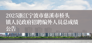 2025浙江宁波市慈溪市桥头镇人民政府招聘编外人员总成绩公告