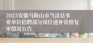 2025安徽马鞍山市当涂县事业单位招聘部分岗位递补资格复审情况公告