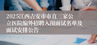 2025江西吉安市市直三家公立医院编外招聘入闱面试名单及面试安排公告