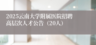 2025云南大学附属医院招聘高层次人才公告（20人）