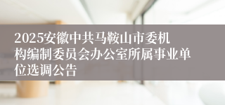 2025安徽中共马鞍山市委机构编制委员会办公室所属事业单位选调公告