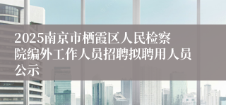 2025南京市栖霞区人民检察院编外工作人员招聘拟聘用人员公示
