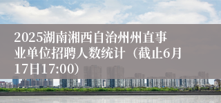 2025湖南湘西自治州州直事业单位招聘人数统计（截止6月17日17:00）