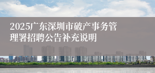 2025广东深圳市破产事务管理署招聘公告补充说明