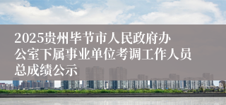2025贵州毕节市人民政府办公室下属事业单位考调工作人员总成绩公示