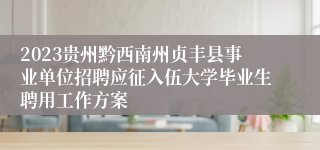 2023贵州黔西南州贞丰县事业单位招聘应征入伍大学毕业生聘用工作方案