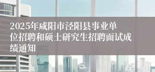 2025年咸阳市泾阳县事业单位招聘和硕士研究生招聘面试成绩通知