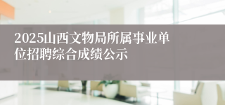 2025山西文物局所属事业单位招聘综合成绩公示