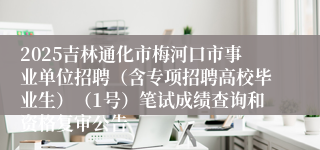 2025吉林通化市梅河口市事业单位招聘（含专项招聘高校毕业生）（1号）笔试成绩查询和资格复审公告
