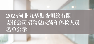 2025河北九华勘查测绘有限责任公司招聘总成绩和体检人员名单公示