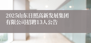 2025山东日照高新发展集团有限公司招聘13人公告