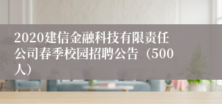 2020建信金融科技有限责任公司春季校园招聘公告（500人）